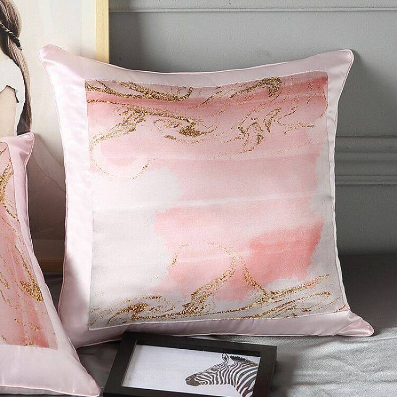  Silk Sofa Cushion Cover for Home Hotel Custom Printed Designs Pillow Case